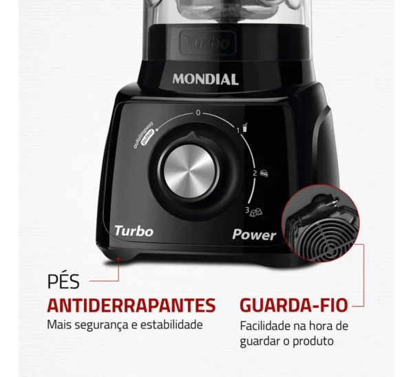 Liquidificador Turbo Power Mondial 550W