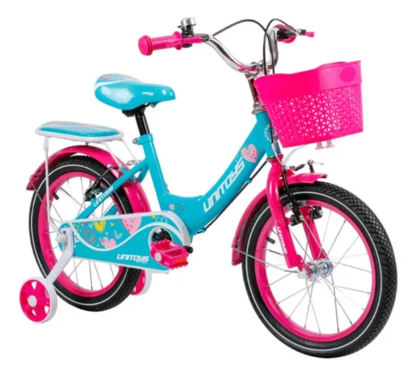 Bike Menina Aro 16 Rosa 5-8 Anos Com Cesta Cor Tiffany Love Unitoys