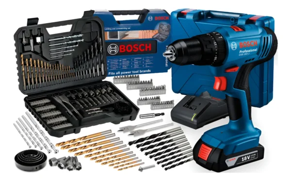 bosh Parafusadeira De Impacto 18v Gsb 183-li + Kit 103 Pcs Bosch Azul 50/60hz