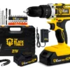 Parafusadeira Furadeira De Impacto The Black Tools Profissional TB-21PX 2 Baterias Com Maleta 60Hz Amarelo