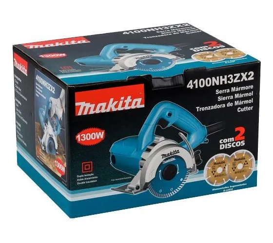 Serra Mármore 4.3/8 Pol 1.300w + 2 Discos 4100nh3zx2 Makita