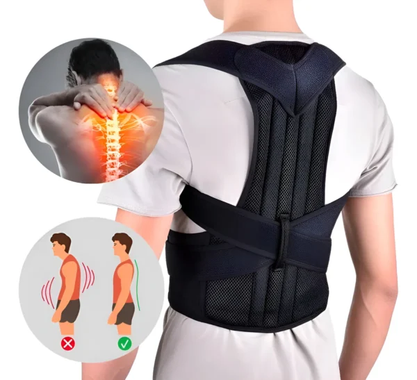 Corretor de Postura Ajustável e Confortável | Colete Alinhador de Coluna Unissex