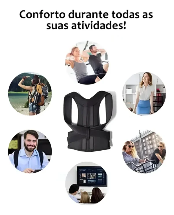 Corretor de Postura Ajustável e Confortável | Colete Alinhador de Coluna Unissex
