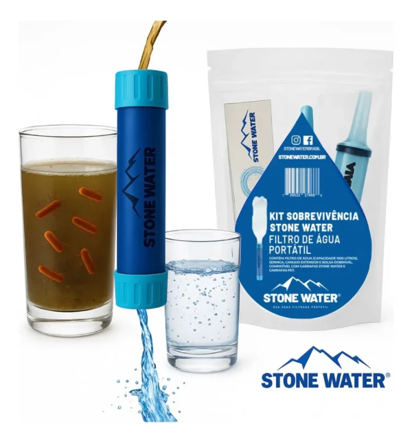 Kit Sobrevivência Filtro De Água Portátil - Stone Water